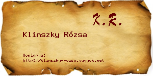 Klinszky Rózsa névjegykártya