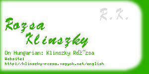 rozsa klinszky business card